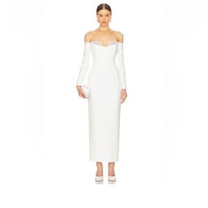 The New Arrivals by Ilkyaz Ozel Farah Dress in Temple White- Bridal Long Sleeve